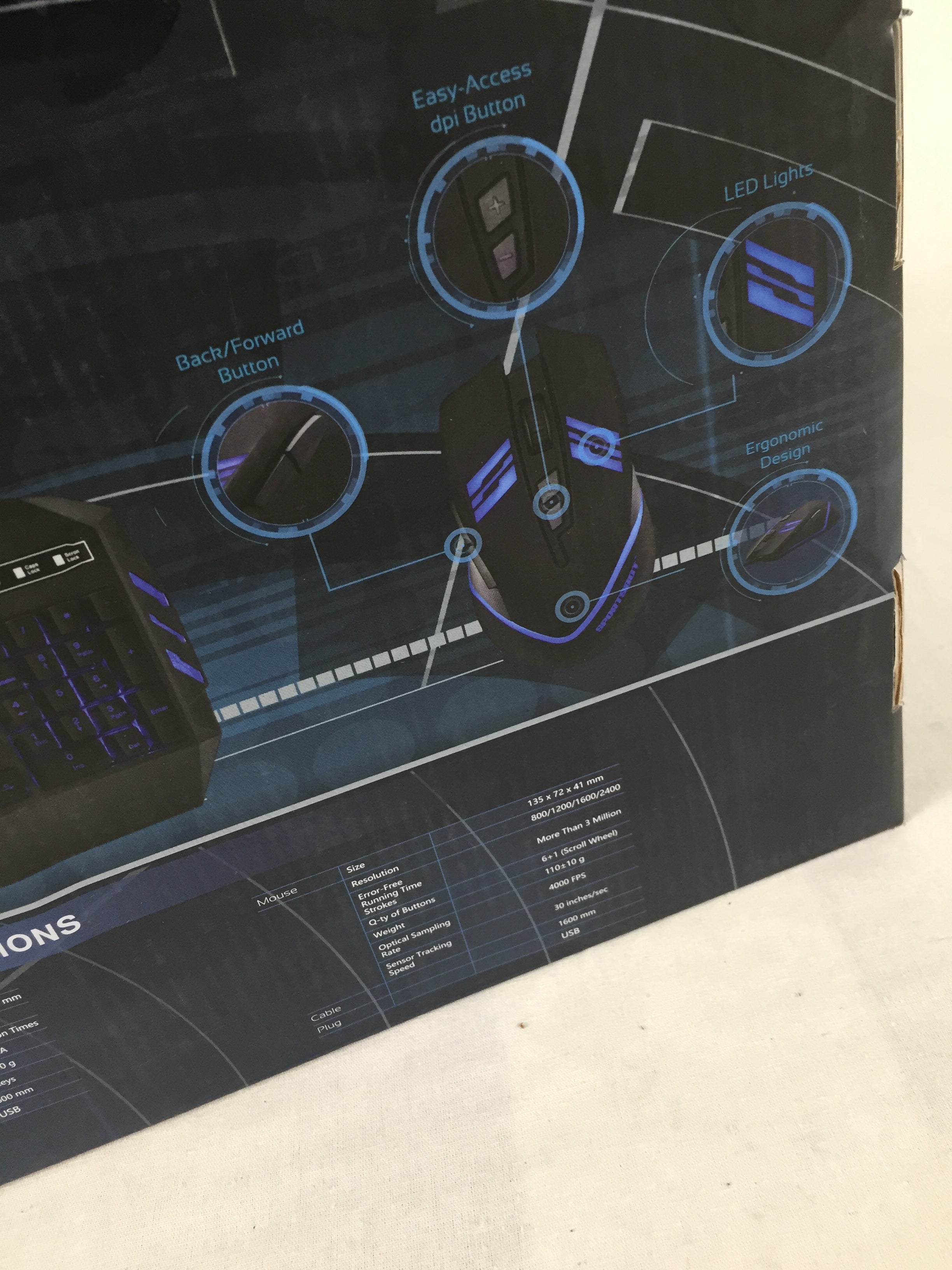 SportsBot SS301 Blue LED Gaming Keyboard, Mouse and Over-Ear Headset (6921909764279)